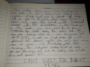 It is comments like this written by a young guest in the visitors book that make